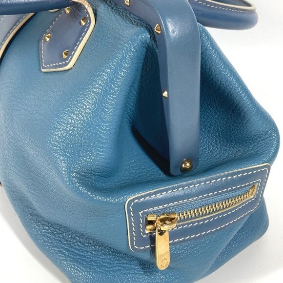 LOUIS VUITTON Blue Leather Tote Bag - Picture 3 of 11